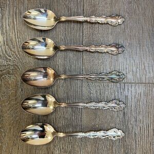 5 vintage Oneida Community Modern Baroque teaspoons
